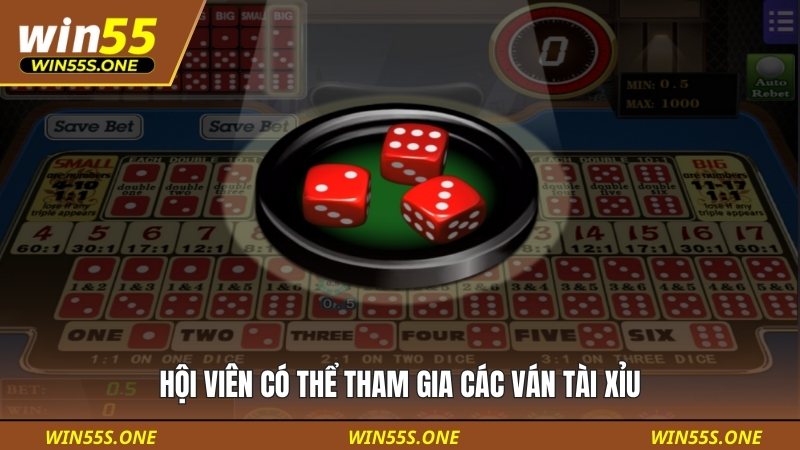 tải app win55 3 Hội viên có thể tham gia các ván tài xỉu