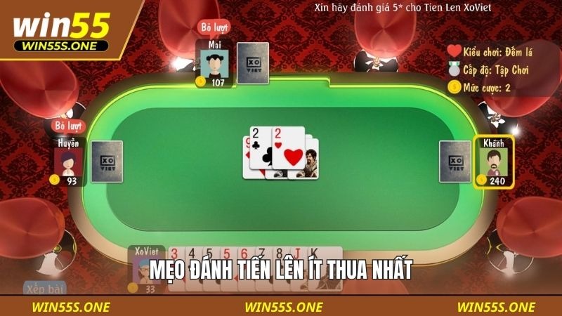 Mẹo Đánh Tiến Lên Ít Thua Nhất Win55 Để Làm Chủ Ván Bài 5 Mẹo đánh tiến lên ít thua nhất