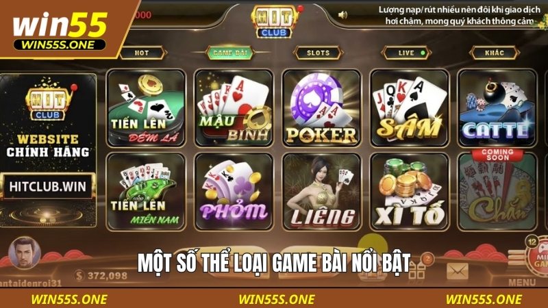 tải app win55 4 Một số thể loại game bài nổi bật