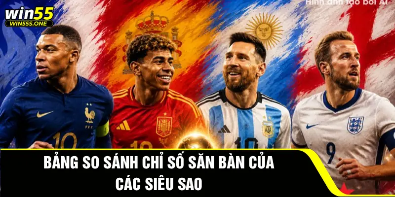 Bảng Xếp Hạng Vua Phá Lưới WC 2026 - Đỉnh Cao Win55 3 Bảng so sánh chỉ số săn bàn của các siêu sao